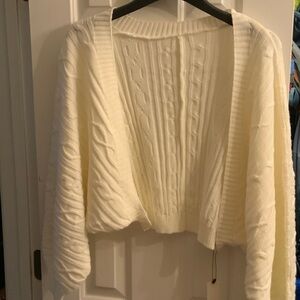Chic Ivory Cable Knit Cardigan